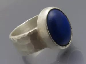 REIF-DESIGN - LAPISLAZULI RING - AUS EIGENER GOLDSCHMIEDE - 999 FEINSILBER - Bild 1 von 7