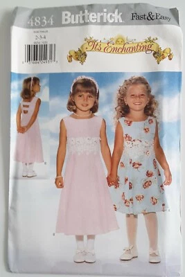 BUTTERICK #4834 GIRLS TODDLER SIZES 2-3-4 DRESS PATTERN UNCUT FLOWER GIRL - Image 1 of 3