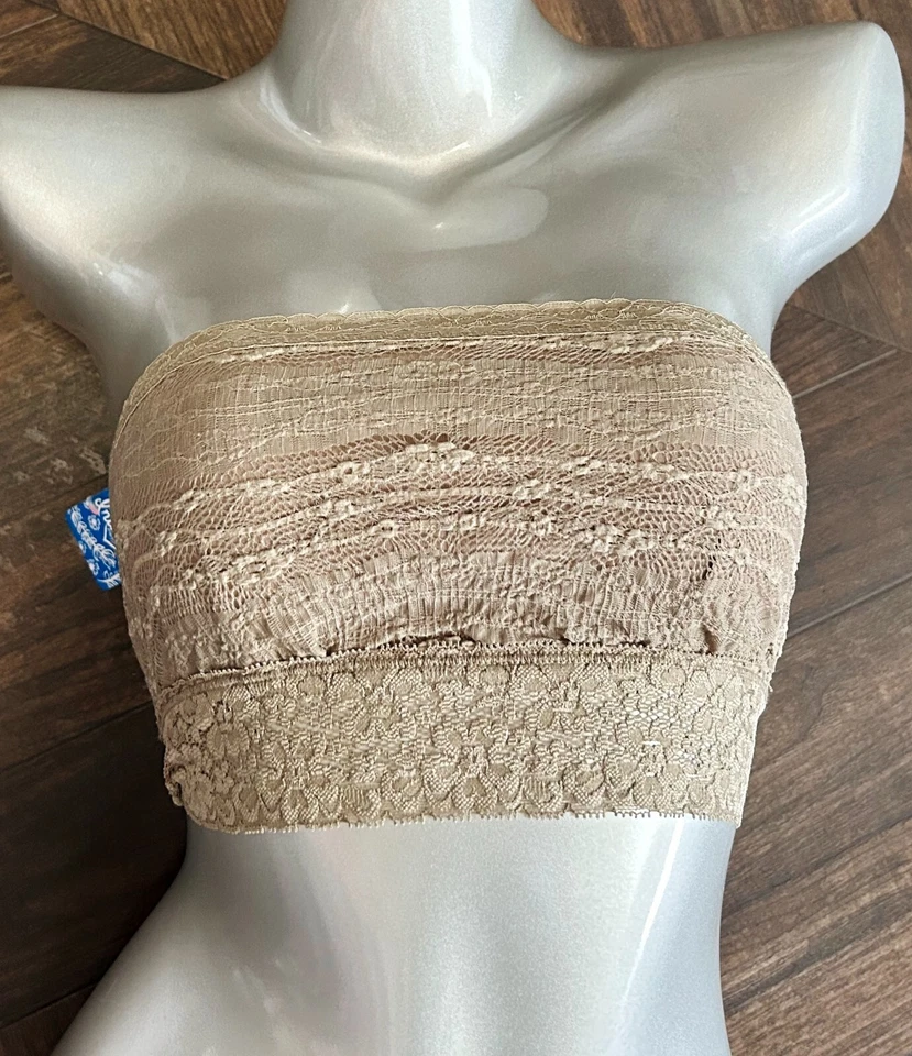 Nwt Free People Seamless Lace Bandeau Bra Bralette Taupe F7150220A Size Small - Image 1 of 3