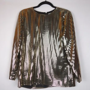 Vintage Givenchy Nouvelle Boutique Gold Sequin Top Made In France, Size Medium - Picture 1 of 8