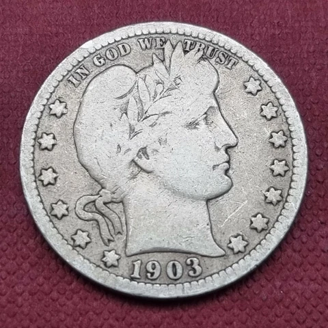 1903 O Barber Quarter 25c Circulated #43648 Cover