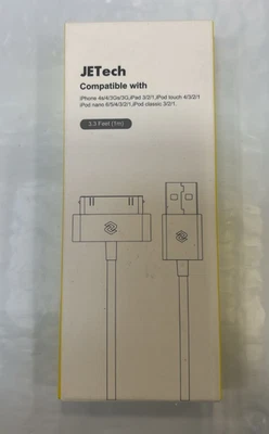 JETech USB Sync and Charging Cable for iPhone 4/4s - White - Image 1 of 4
