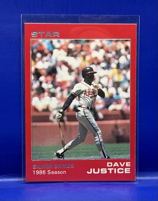 Star Silver Red #/2000 1990 Dave David Justice #123 novato radiocontrol Atlanta Braves Foto 1 de 2