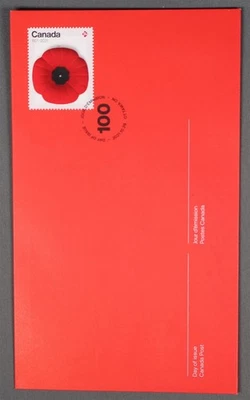 MayfairStamps Canada FDC 2021 Red Poppy Remembrance Anniversary First Day Cover - Image 1 of 2