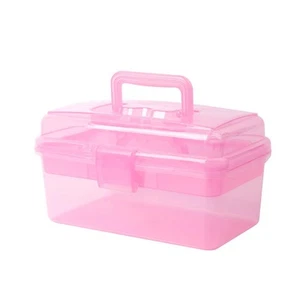 Multipurpose Plastic Storage Container Organizer Box Case with Removable Tray... - Picture 1 of 7