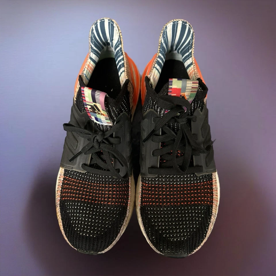 Talla 7.5W - Adidas UltraBoost 19 Solar Naranja Púrpura Negro Gamuza Foto 1 de 4