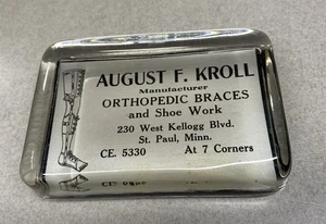 Vintage Antique Advertising Paperweight ~ Orthopedic Braces Shoe ~ St. Paul Minn - Picture 1 of 7