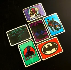6 BATMAN lot DC COMICS VINTAGE vending stickers 1994 prism prismatic foil holo - Picture 1 of 5