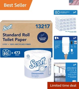 100 % Recyclingfaser Standardrolle Großpackung Toilettenpapier, 2-lagig, erhöhtes Design,... - Bild 1 von 12