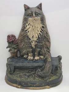 Vintage Cast Iron Cat Door Stop Upper Deck 1990s - Picture 1 of 12