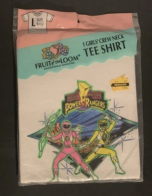 Vintage 1994 Mighty Morphin Power Rangers T Shirt Girls Youth Size 10-12 - Image 1 of 2