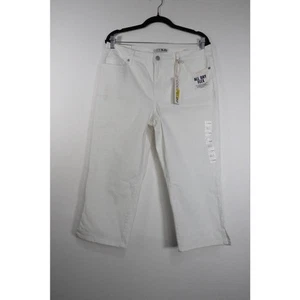 Code Bleu Women's Sz 12 Petite White Denim Jeans Pockets Regular Fit New - Picture 1 of 9