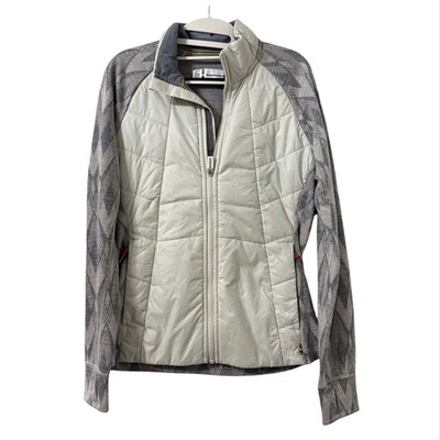 Jaqueta Smartwool Feminina M Acolchoada Frente Geométrica Lã Merino Externa Gorpcore - Imagem 1 de 4