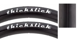 Pack of 2 Pure Cycles ThickSlick Pure 700x23 Wire TPI 110 Black/Black - Picture 1 of 2