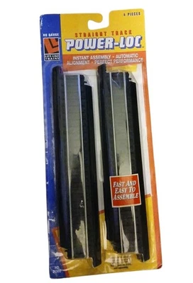 Life-Like Trains Power-Loc 9" STRAIGHT Track Set HO Gauge 4 Pieces # 21302 New - Image 1 of 4