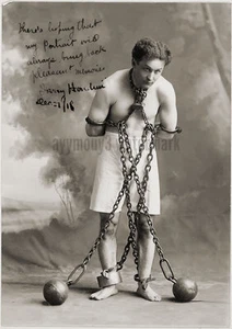 Harry Houdini - Foto autografiada de 8"x10" en tono sepia - RP - Imagen 1 de 1