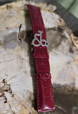Nuevo RARO Jacob & Co. 22mm Rojo Louisiana Alligator Correa de Reloj con Hebilla Grande JCo Foto 1 de 4