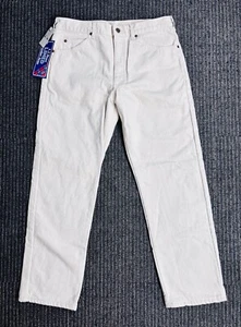 Vintage LL Bean Flannel Lined 100% Cotton Cream Jeans Size 34x30 NEW WITH TAGS - Picture 1 of 10