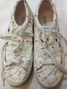 Zara - Chaussures Casual Couleur Blanc Avec à Rayures Coloré - N° 36/37 - - Picture 1 of 12