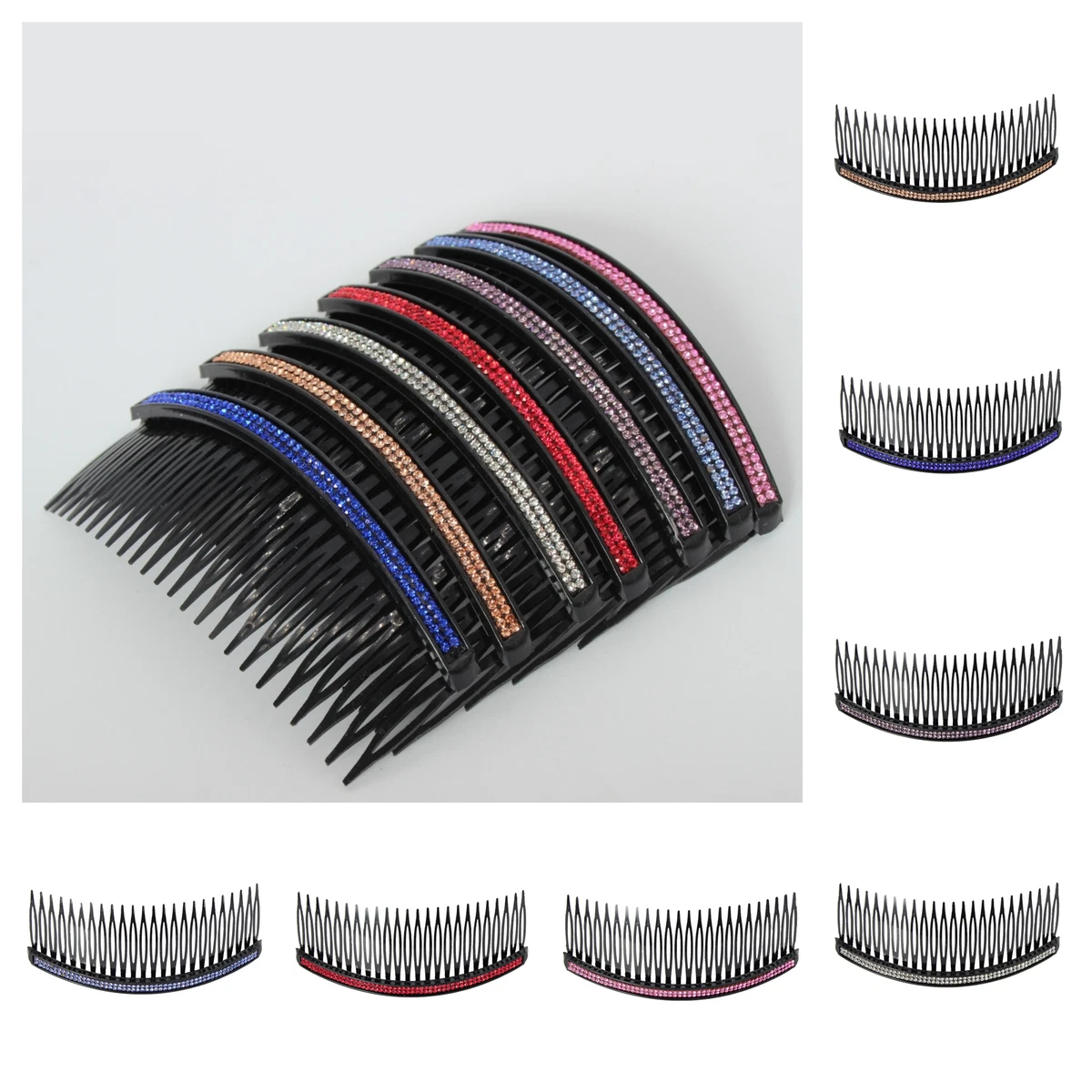 OWill Haarkämme Zum Stecken – 3 Stück Mit Perlen, Doppelter Clip, Elastisch, Für Frauen & Mädchen, DIY Haarstyling