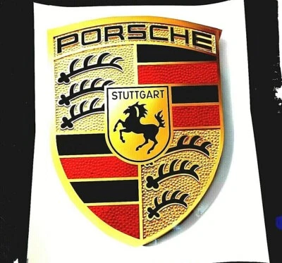 1 Porsche Crest Sticker vinyl decal new not metal 15"x 12" large * - Image 1 of 4