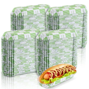 300 Pcs Paper Hot Dog Trays 6 Inch Paper Food Trays Concession Stand Supplies Di - Picture 1 of 12