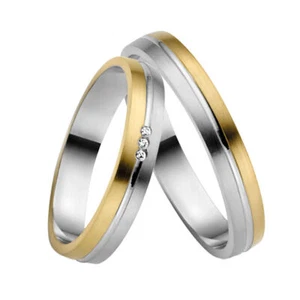 Anillo de boda Rauschmayer 50837 en 585/- oro blanco y amarillo con gafas 0,015 ct. w/si - Imagen 1 de 2