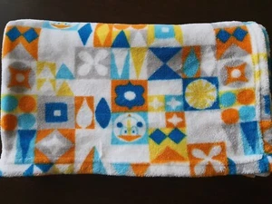 Disney Baby Its a Small World Fleece Blanket Orange Blu Yellow 30*40” clock doll - Picture 1 of 5