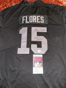 RAIDERS #15 TOM FLORES SIGNED HOME JERSEY HOF 2021 1st Raider QB Jsa! - Bild 1 von 4
