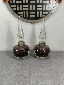 "Juego de 2 botellas de perfume vintage de vidrio de amatista Erickson de 9""" - Imagen 1 de 16