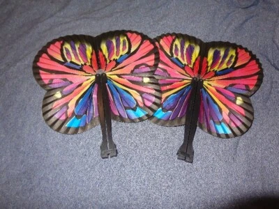 2件套-纸蝴蝶形折叠手风琴手持风扇红色,紫色 — 第 1/4 张图片