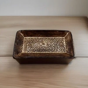 Studio Pottery Stamped M Dark Brown Glass No Chips Or Cracks - Picture 1 of 7