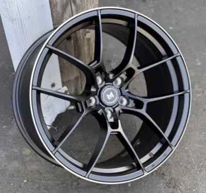 Set of four 19x8.5 +35 5x112 MFlow MFR4 Black Wheels 19" Rims Set CB 66.6 - Picture 1 of 8