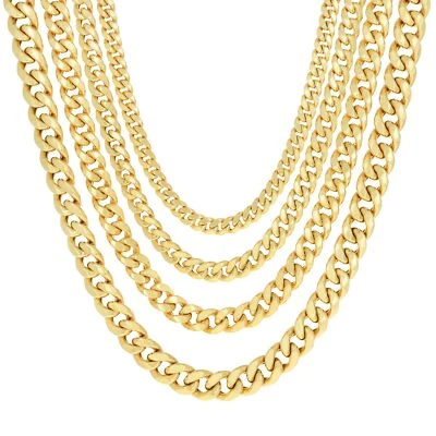 10K Yellow Gold 3mm- 13mm Miami Cuban Link Chain Necklace Mens Womens 16"- 30" - Image 1 of 4