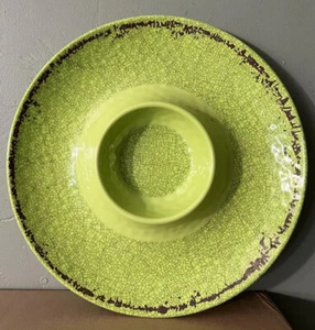 Crofton Melamine Chip And Dip Platter Plate Crackle Glaze Pattern - Picture 1 of 7