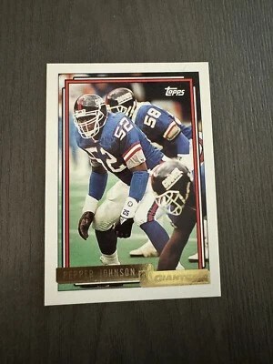 1992 Topps Gold #127 PEPPER JOHNSON New York Giants Football Card - Image 1 of 2