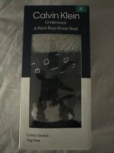 Calvin Klein Boys 6 Pack Boxer Brief Size XL Cotton Stretch Tag Free - Picture 1 of 2
