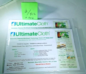 The Ultimate Cloth for Streak Free Cleaning use Water Only, Reusable, 2/$12, New - Picture 1 of 13