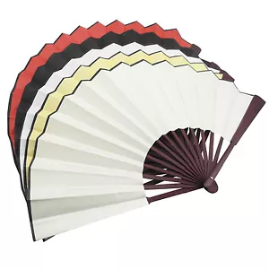5 pcs Chinese Nylon-Cloth Handheld Folding Hand Fan Drawing Dancing Performance - Picture 1 of 7