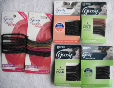 10 Goody Stay Put Slide Proof Hold Stay Secure Fit Elastic Ponytailer Hair Bands - Image 1 of 4