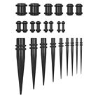  Cone Expansion Ear Plug Plugs Stretching Kit Black Earbuds Earrings