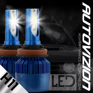 2 pcs LED CSP 388W 38800LM 6000K H11 White Headlight Bulbs Waterproof - Picture 1 of 12