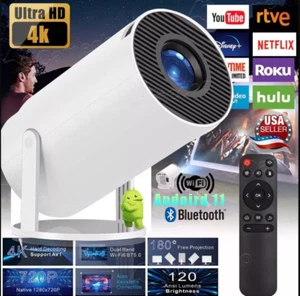 4K Mini Projector 10000 Lumen LED 1080P WiFi Bluetooth UHD Portable Home Theater - Picture 1 of 2