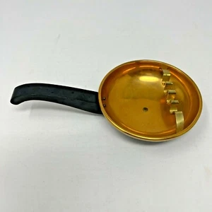 Vintage Park Sherman Brass or Copper Ashtray With Wood Handle Mid Century Modern - Picture 1 of 12