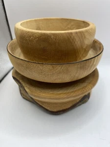 Torno portavelas de madera rústico hecho a mano fieltro verde en la parte inferior ver fotos - Imagen 1 de 10