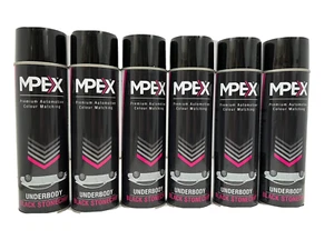 Mpex Black Stone Chip Anti Gravel Aerosol Spray Paint Oversprayable x 6 500ml - Picture 1 of 4