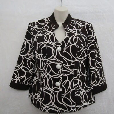 Blusa Top Mujer Dona Kay Talla 8 Marrón Manga 3/4 Formal Negocios Informal Retro Foto 1 de 4