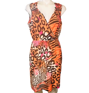Nuevo vestido para mujer Cato sin mangas colorido con bolsillos talla 10 naranja - Imagen 1 de 8