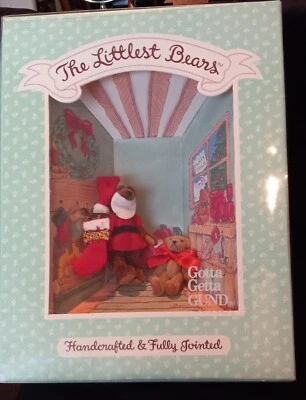 Gund The Littlest Bears #7010 Santa Claus & Elf Handcrafted & Fully Jointed NIB - Image 1 of 4