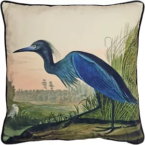 Cojín grúa azul John James Audubon - 55 x 55 cm tubo suave terciopelo cepillado - Imagen 1 de 2
